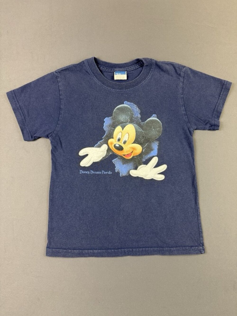 Vintage Y2K Disney Mickey Mouse Cartoon Art Movie Kids Small Tee Promo Rare